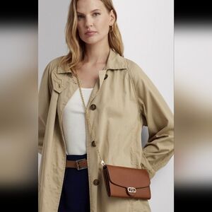 Ralph Lauren Elegant Brown Leather Chain Bag